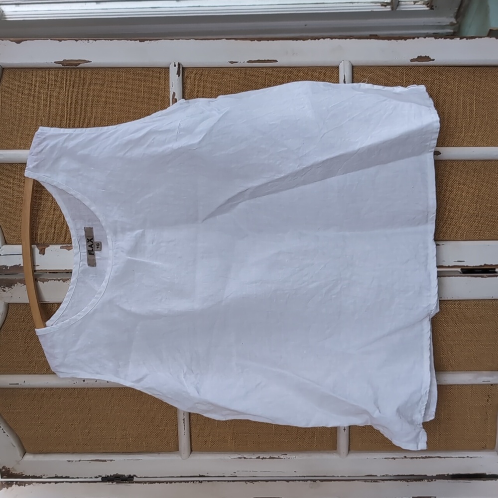 Flax White Linen Tank Top